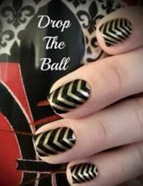 Color Street Nail Strips Drop the Ball Retired Set Chevron Pattern